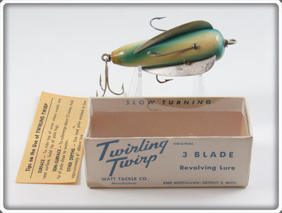 Vintage Watt Tackle Co Blue & White Twirling Twirp Lure