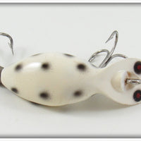 Vintage Heddon White Black Spots Tiny Tad Lure 390 WBS