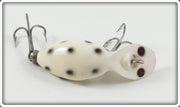 Vintage Heddon White Black Spots Tiny Tad Lure 390 WBS