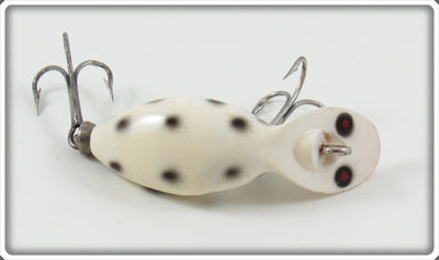 Vintage Heddon White Black Spots Tiny Tad Lure 390 WBS