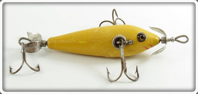 Vintage Heddon Solid Yellow 100 Dowagiac Minnow Lure 109Y