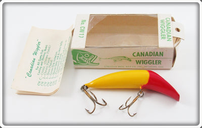 Lindquist Bros Bait Co Red Head Yellow Body Canadian Wiggler In Box