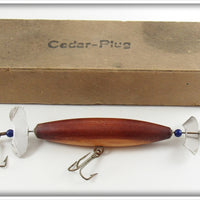 Vintage Cedar Plug Cedar Propeller Pocono Bait Lure In Box