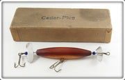 Vintage Cedar Plug Cedar Propeller Pocono Bait Lure In Box