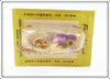 Vintage Fred Arbogast Purple Scale Fly Rod Hula Popper Lure On Card