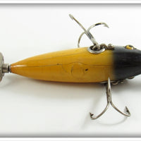 Heddon Yellow With Black Head 100 Dowagiac Minnow 109F