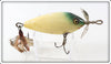 Heddon White With Blue Crackleback Head 400 Bucktail Surface Minnow
