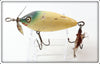 Heddon White With Blue Crackleback Head 400 Bucktail Surface Minnow