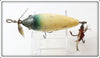 Heddon White With Blue Crackleback Head 400 Bucktail Surface Minnow