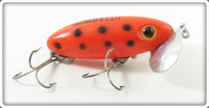 Vintage Arbogast Orange Black Spots 5/8 Oz Jitterbug Lure