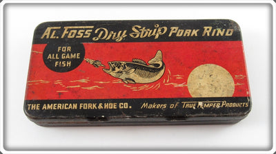 Vintage Al Foss Dry Strip Pork Rind Empty Tin