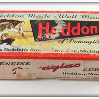 Vintage Heddon Red & White Shore Crazy Crawler Empty Lure Box 2120 XRW