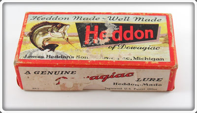 Vintage Heddon Red & White Shore Crazy Crawler Empty Lure Box 2120 XRW