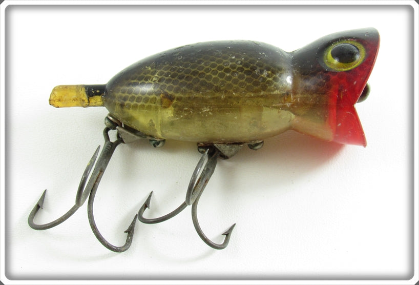 Arbogast Transparent Black Scale 5/8 Oz Hula Popper Lure