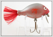 Vintage Bill Crowder Red & Silver Scale Plastered Minnow Lure