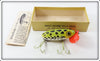 Arbogast Frog Spot Plastic Lip Jitterbug Lure In Unmarked Box Bottom