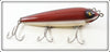 Vintage Dale Roberts Repainted Red Scale Heddon Near Surface Wiggler
