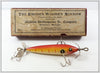 Antique William Shakespeare Rhodes Wooden Minnow Lure In Maroon Box