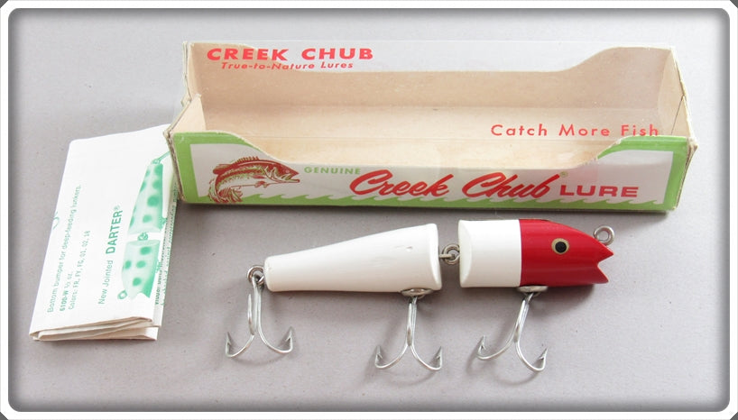 Creek Chub Red Head White Jointed Darter Lure In Box 4902 W