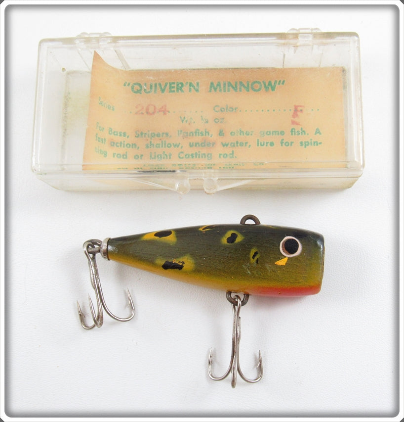 Vintage York Baits Frog Spot Quiver'N Minnow Lure In Box 