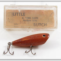 Vintage York Baits Natural Finish Little Butch Lure In Box