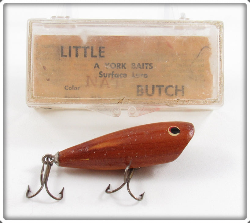 Vintage York Baits Natural Finish Little Butch Lure In Box