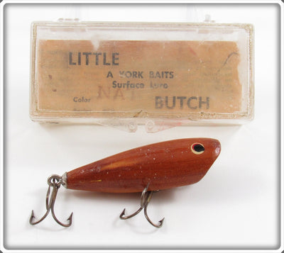 Vintage York Baits Natural Finish Little Butch Lure In Box