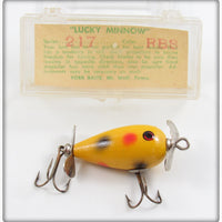 York Baits Yellow Black And Red Spots Lucky Minnow In Box