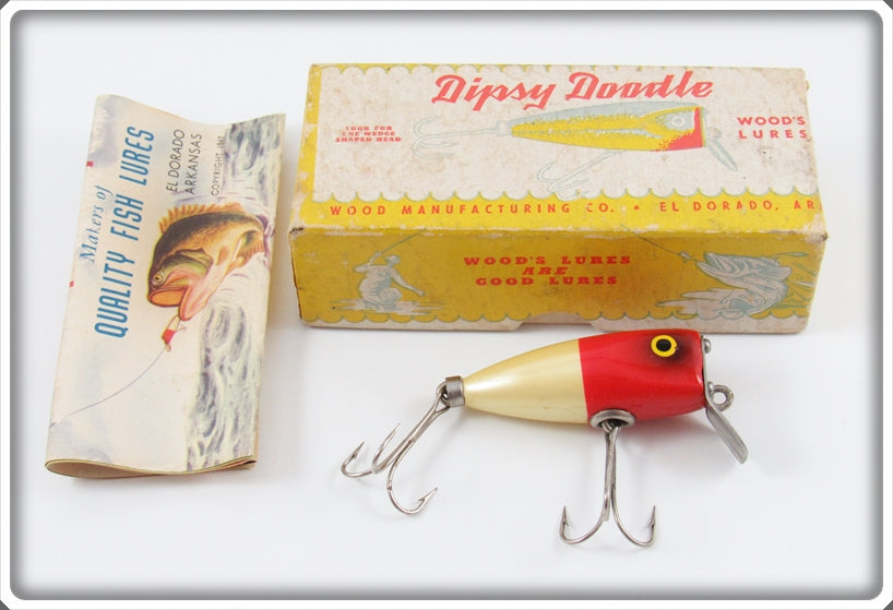 Wood Manufacturing Co Red Head Dipsy Doodle Lure In Box