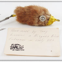 Vintage Tony Ginnelli Hand Made Mouse Lure