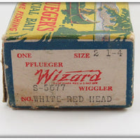 Pflueger White Red Head Wizard Wiggler In Blue Border Box