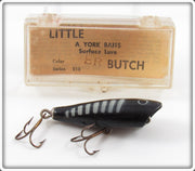 Vintage York Baits Black White Ribs Little Butch Lure In Box