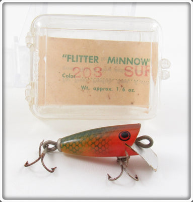 Vintage York Baits Sunfish Flitter Minnow Lure In Box