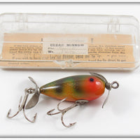 Vintage York Baits Sunfish Cedar Minnow Lure In Box