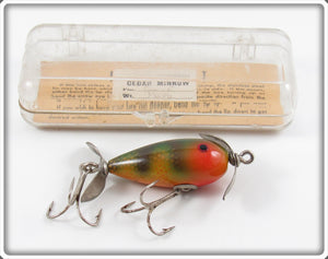 Vintage York Baits Sunfish Cedar Minnow Lure In Box