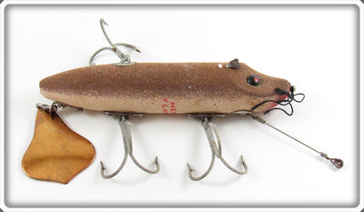 Heddon Uncatalogued Brown Mouse Back Hook Flaptail Lure