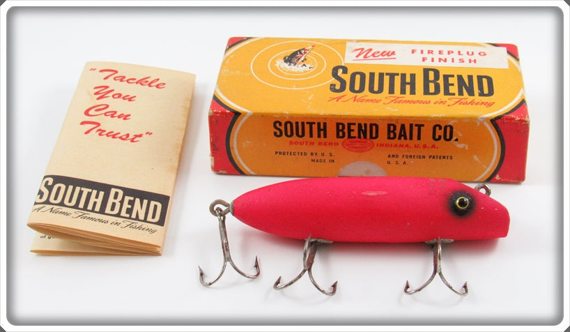 Vintage South Bend Fire Orange Bass Oreno Lure In Box G973 FO