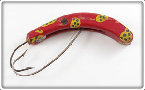 Ideel Fish Lures Red With Yellow Dots Wooden Weeder Lure