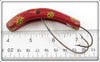 Ideel Fish Lures Red With Yellow Dots Wooden Weeder