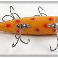 Vintage Heddon Spotted Orange Dowagiac Minnow Lure 150 SO