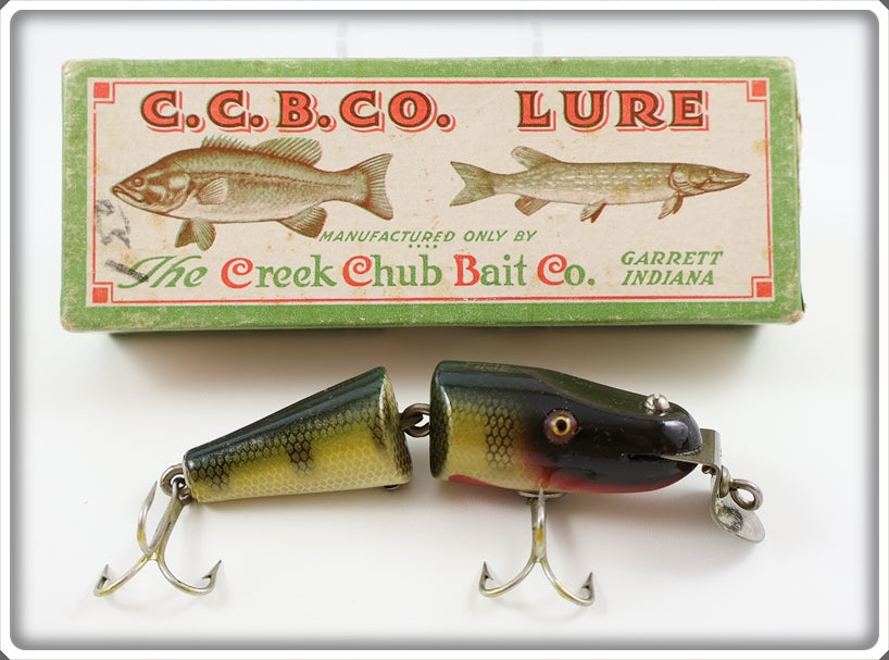 Vintage Creek Chub Perch Scale Baby Jointed Pikie In End Label Box