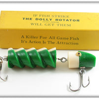 Vintage Green & White Dolly Rotator Lure In Box 