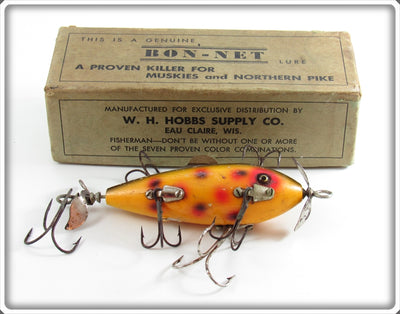 W. H. Hobbs Supply Co Yellow Spotted Bon-Net Minnow In Box