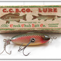 Creek Chub Red Side Baby Flat Side Injured Minnow In End Label Box