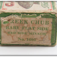 Creek Chub Red Side Baby Flat Side Injured Minnow In End Label Box