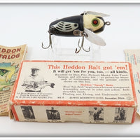 Vintage Heddon Black White Head Crazy Crawler In Box 2120 BWH 