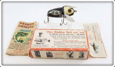 Vintage Heddon Black White Head Crazy Crawler In Box 2120 BWH 