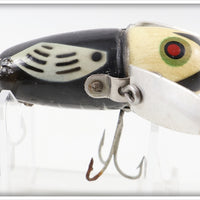 Heddon Black White Head Crazy Crawler In Box 2120 BWH