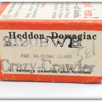 Heddon Black White Head Crazy Crawler In Box 2120 BWH