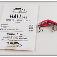 Vintage William C Hall Pink With Spots Sliding Hook Lure